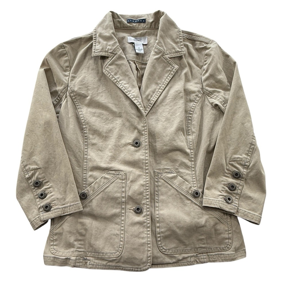 Y2k Old Navy Blazer Style Jacket Sz M Tan‎ Preppy Clueless